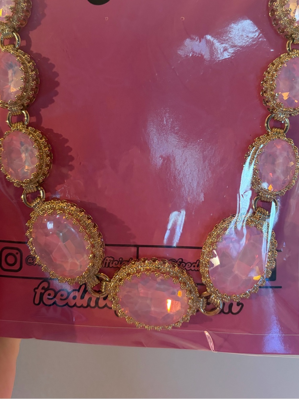 NEW Feed Me Gems Pink Opal “Princess” Necklace - Picture 10 of 13